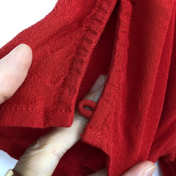 Gentle Fawn red scoop neck smocked waist short sleeve a-line mini dress size 2 - Picture 9 of 16